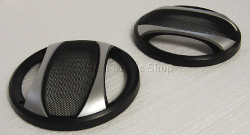2-teilige Lautsprecherabdeckung 130mm 5" silber/schwarz